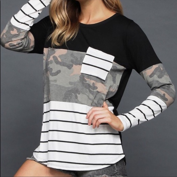 Last!Camouflage Blocked Top - Picture 5 of 6